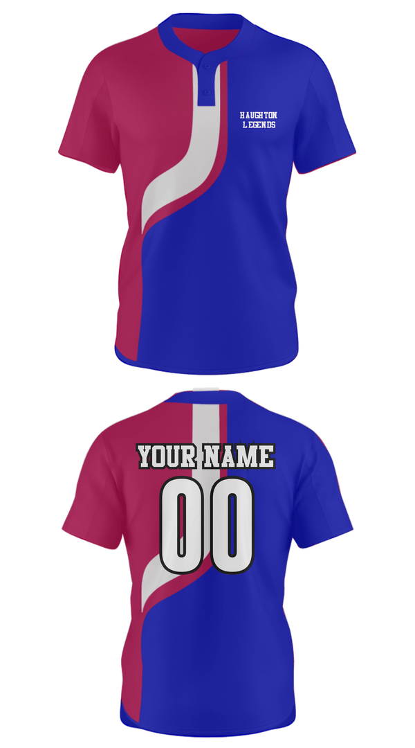 Two Button Softball Jersey, Haughton Legends, Softball, Teamtime, Team time, sublimation, custom sports apparel, team uniforms, spirit wear, spiritwear, sports uniforms, custom shirts, team store, custom team store, fundraiser sports, apparel fundraiser