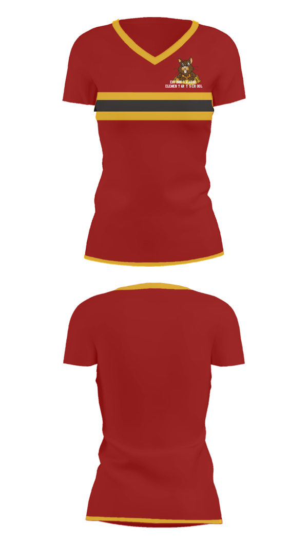 Women's Short Sleeve Vneck Shirt, Eutimio Salazar Elementary School, Spirit Store, Teamtime, Team time, sublimation, custom sports apparel, team uniforms, spirit wear, spiritwear, sports uniforms, custom shirts, team store, custom team store, fundraiser sports, apparel fundraiser