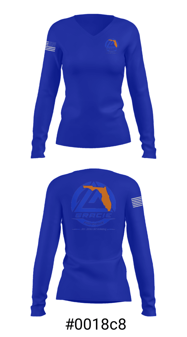 Women's Long Sleeve Vneck Shirt, Gracie Fishhawk, Wrestling, Teamtime, Team time, sublimation, custom sports apparel, team uniforms, spirit wear, spiritwear, sports uniforms, custom shirts, team store, custom team store, fundraiser sports, apparel fundraiser