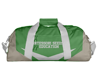 Duffle Bag, Montessori Seeds Of Education, Spirit Store, Teamtime, Team time, sublimation, custom sports apparel, team uniforms, spirit wear, spiritwear, sports uniforms, custom shirts, team store, custom team store, fundraiser sports, apparel fundraiser