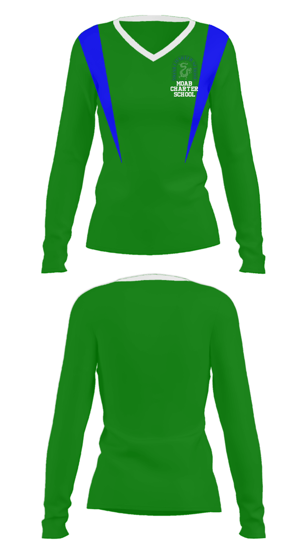 Women's Long Sleeve Vneck Shirt, Moab Charter School, Spirit Store, Teamtime, Team time, sublimation, custom sports apparel, team uniforms, spirit wear, spiritwear, sports uniforms, custom shirts, team store, custom team store, fundraiser sports, apparel fundraiser