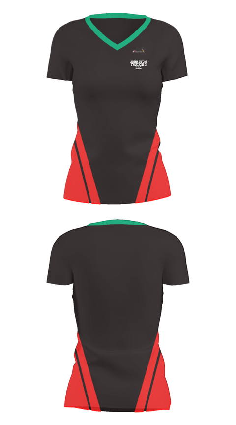 Women's Short Sleeve Vneck Shirt, Johnston Trucking LLC, , Teamtime, Team time, sublimation, custom sports apparel, team uniforms, spirit wear, spiritwear, sports uniforms, custom shirts, team store, custom team store, fundraiser sports, apparel fundraiser