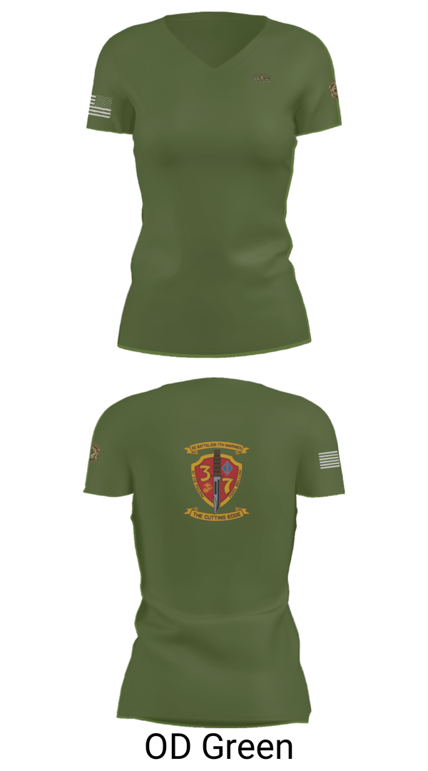 Women's Short Sleeve Vneck Shirt, 3rd. Battalion 7th. Marines, Marines, Teamtime, Team time, sublimation, custom sports apparel, team uniforms, spirit wear, spiritwear, sports uniforms, custom shirts, team store, custom team store, fundraiser sports, apparel fundraiser