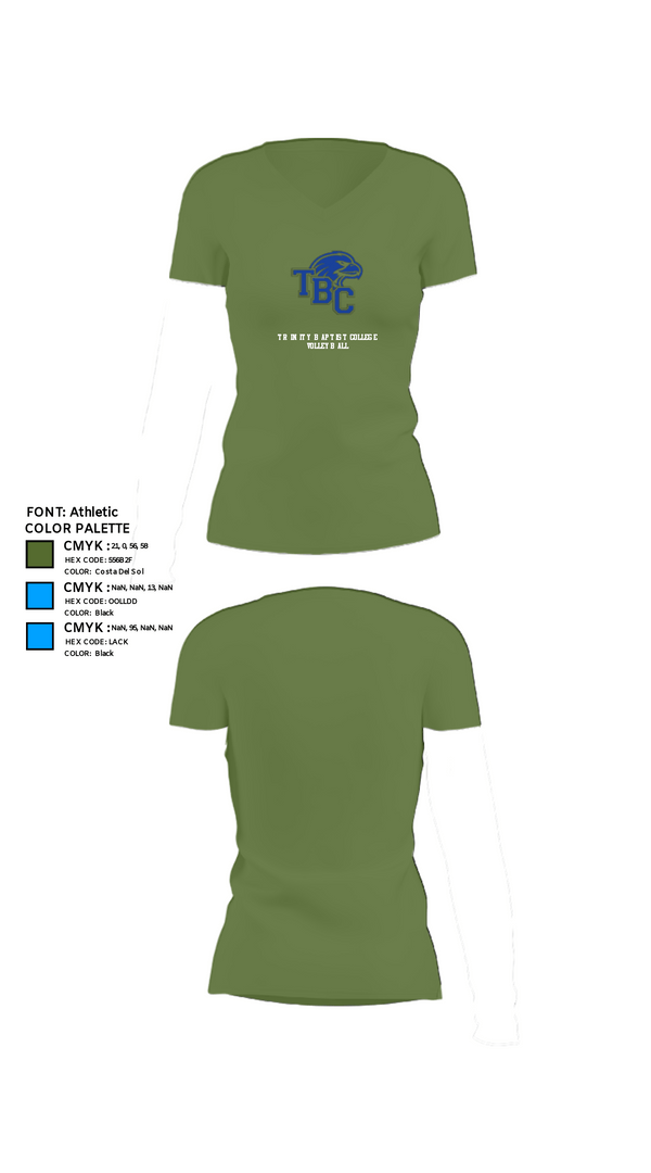 Women's Short Sleeve Vneck Shirt, Trinity Baptist College Volleyball, Women's Volleyball, Teamtime, Team time, sublimation, custom sports apparel, team uniforms, spirit wear, spiritwear, sports uniforms, custom shirts, team store, custom team store, fundraiser sports, apparel fundraiser