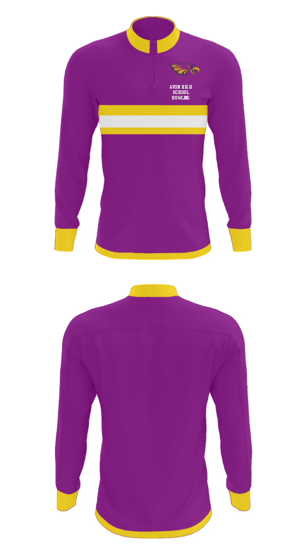 Quarter Zip Jacket, Avon High School Bowling, Bowling, Teamtime, Team time, sublimation, custom sports apparel, team uniforms, spirit wear, spiritwear, sports uniforms, custom shirts, team store, custom team store, fundraiser sports, apparel fundraiser