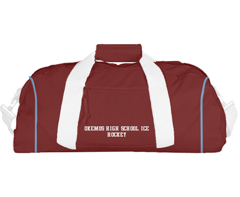 Duffle Bag, Okemos High School Ice Hockey, Ice Hockey, Teamtime, Team time, sublimation, custom sports apparel, team uniforms, spirit wear, spiritwear, sports uniforms, custom shirts, team store, custom team store, fundraiser sports, apparel fundraiser