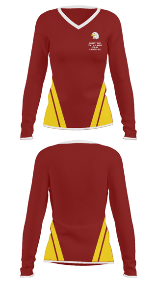 Women's Long Sleeve Vneck Shirt, Ellicottville Central Middle School Basketball, Women's Basketball, Teamtime, Team time, sublimation, custom sports apparel, team uniforms, spirit wear, spiritwear, sports uniforms, custom shirts, team store, custom team store, fundraiser sports, apparel fundraiser
