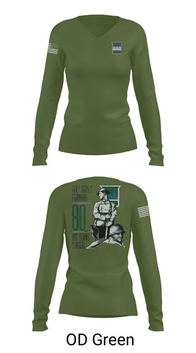 80th Training Command 12483809 Women's Long Sleeve V-neck Shirt - 31