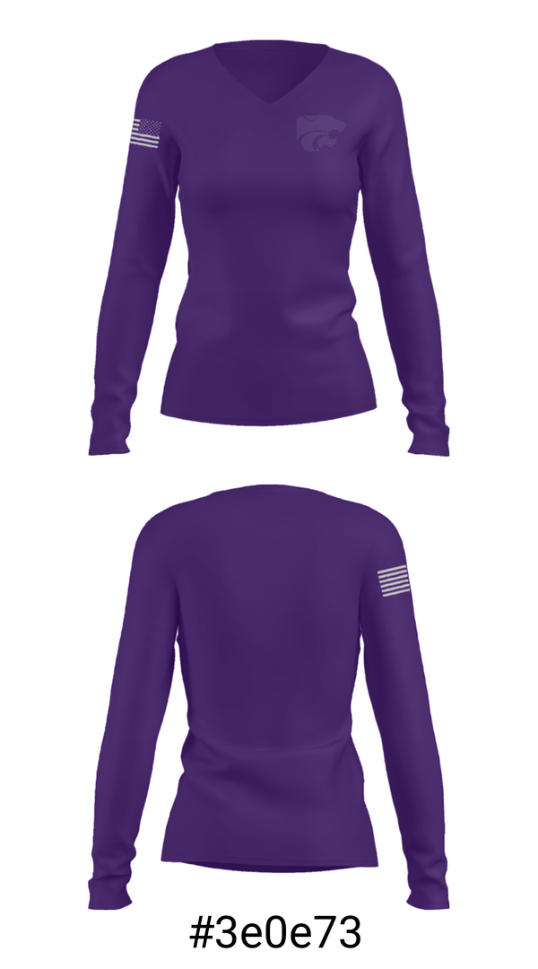 Women's Long Sleeve Vneck Shirt, Keystone High School Wrestling, Wrestling, Teamtime, Team time, sublimation, custom sports apparel, team uniforms, spirit wear, spiritwear, sports uniforms, custom shirts, team store, custom team store, fundraiser sports, apparel fundraiser