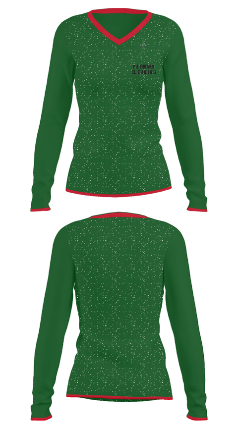 Women's Long Sleeve Vneck Shirt, Pa Brown Cleaning, Men's Soccer, Teamtime, Team time, sublimation, custom sports apparel, team uniforms, spirit wear, spiritwear, sports uniforms, custom shirts, team store, custom team store, fundraiser sports, apparel fundraiser