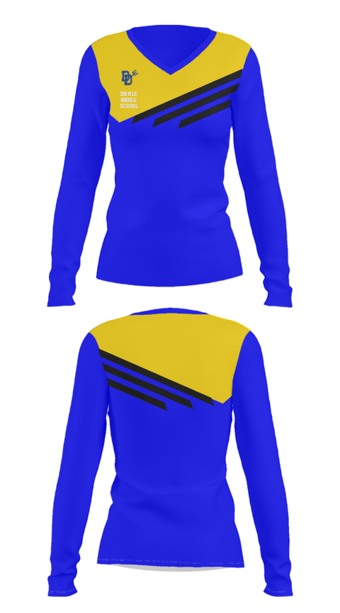 Women's Long Sleeve Vneck Shirt, Dibble Middle School, Spirit Store, Teamtime, Team time, sublimation, custom sports apparel, team uniforms, spirit wear, spiritwear, sports uniforms, custom shirts, team store, custom team store, fundraiser sports, apparel fundraiser