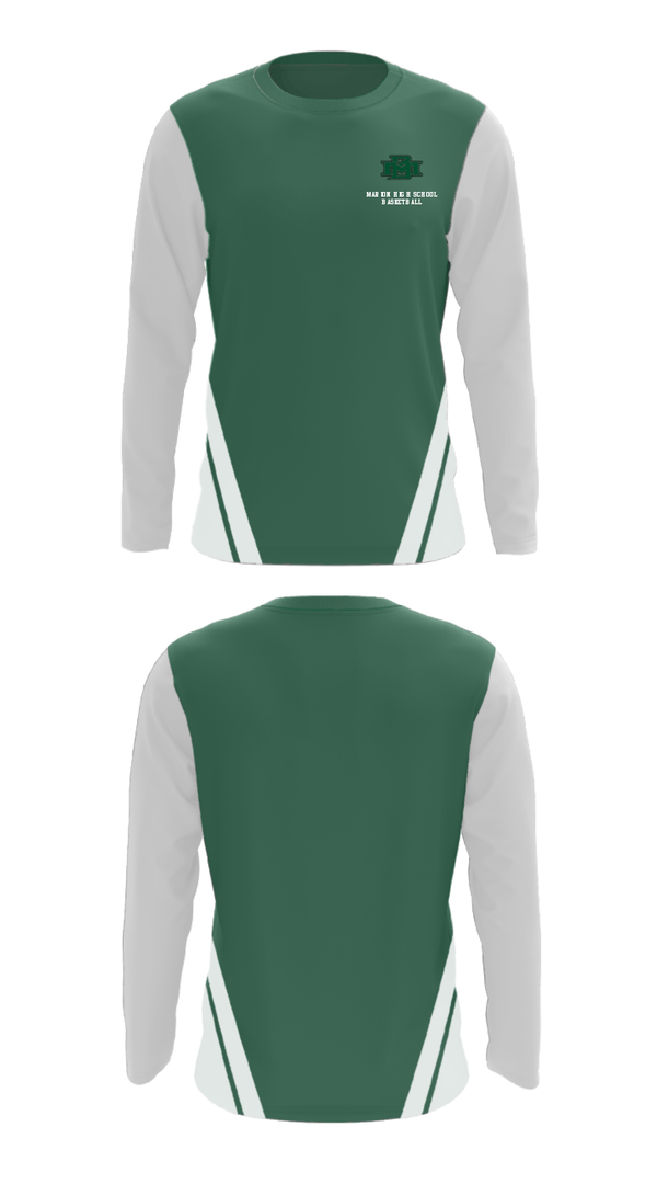 Long Sleeve Performance Shirt, Marion High School Basketball, Men's Basketball, Teamtime, Team time, sublimation, custom sports apparel, team uniforms, spirit wear, spiritwear, sports uniforms, custom shirts, team store, custom team store, fundraiser sports, apparel fundraiser