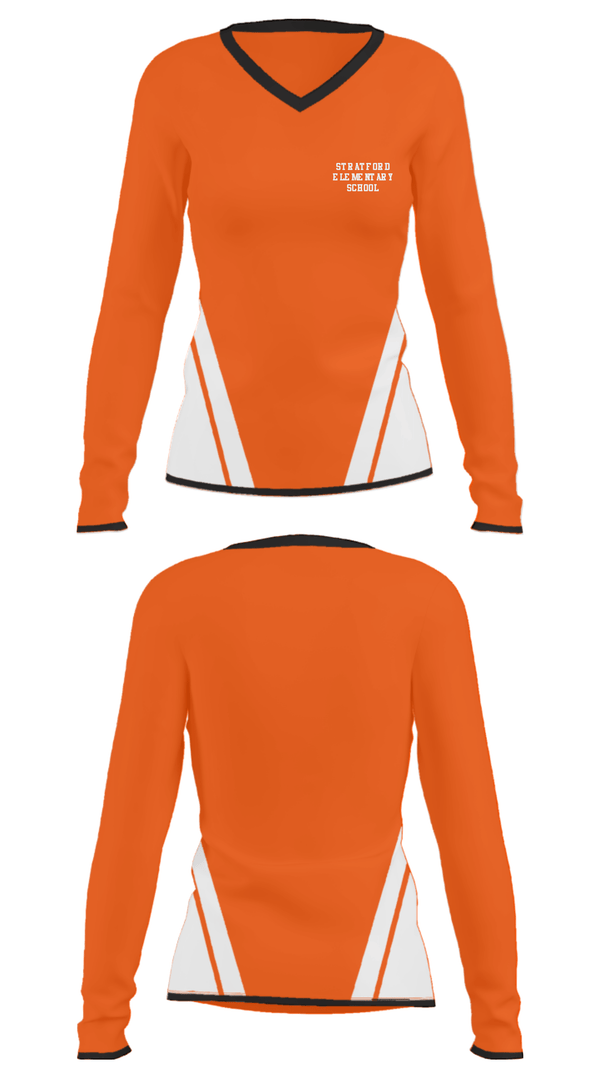 Women's Long Sleeve Vneck Shirt, Stratford Elementary School, Spirit Store, Teamtime, Team time, sublimation, custom sports apparel, team uniforms, spirit wear, spiritwear, sports uniforms, custom shirts, team store, custom team store, fundraiser sports, apparel fundraiser