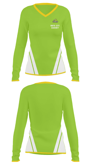 Women's Long Sleeve Vneck Shirt, South City Academy, Spirit Store, Teamtime, Team time, sublimation, custom sports apparel, team uniforms, spirit wear, spiritwear, sports uniforms, custom shirts, team store, custom team store, fundraiser sports, apparel fundraiser