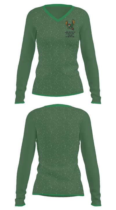 Lawrence Free State High School Gymnastics 53917498 Women's Long Sleeve V-neck Shirt - 33