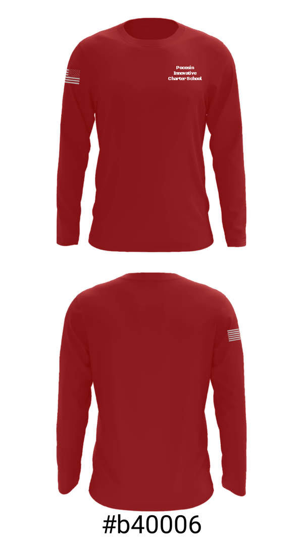 Long Sleeve Performance Shirt, Pocosin Innovative Charter School, Spirit Store, Teamtime, Team time, sublimation, custom sports apparel, team uniforms, spirit wear, spiritwear, sports uniforms, custom shirts, team store, custom team store, fundraiser sports, apparel fundraiser