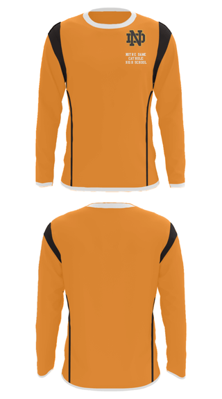 Long Sleeve Performance Shirt, Notre Dame Catholic High School, Spirit Store, Teamtime, Team time, sublimation, custom sports apparel, team uniforms, spirit wear, spiritwear, sports uniforms, custom shirts, team store, custom team store, fundraiser sports, apparel fundraiser
