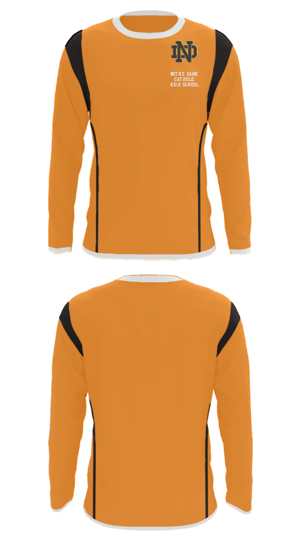 Long Sleeve Performance Shirt, Notre Dame Catholic High School, Spirit Store, Teamtime, Team time, sublimation, custom sports apparel, team uniforms, spirit wear, spiritwear, sports uniforms, custom shirts, team store, custom team store, fundraiser sports, apparel fundraiser