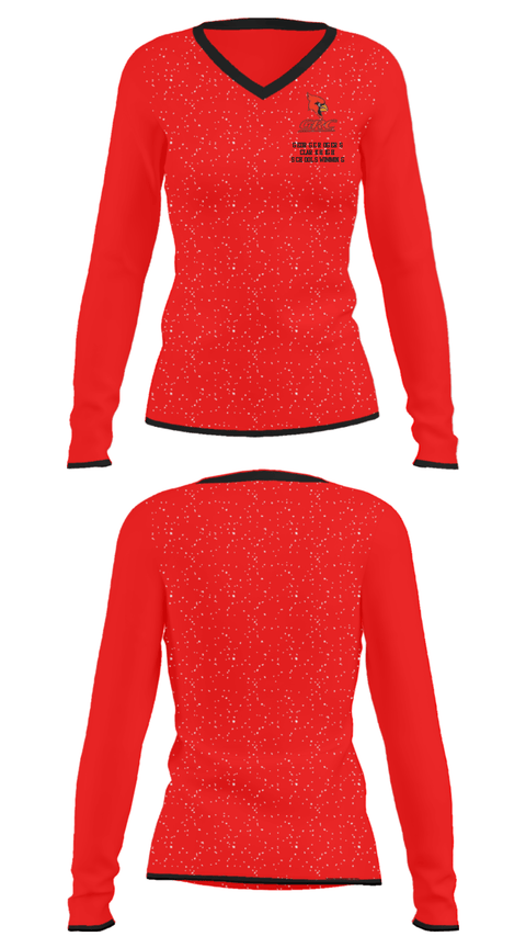 Women's Long Sleeve Vneck Shirt, George Rogers Clark High School Swimming, Swimming, Teamtime, Team time, sublimation, custom sports apparel, team uniforms, spirit wear, spiritwear, sports uniforms, custom shirts, team store, custom team store, fundraiser sports, apparel fundraiser