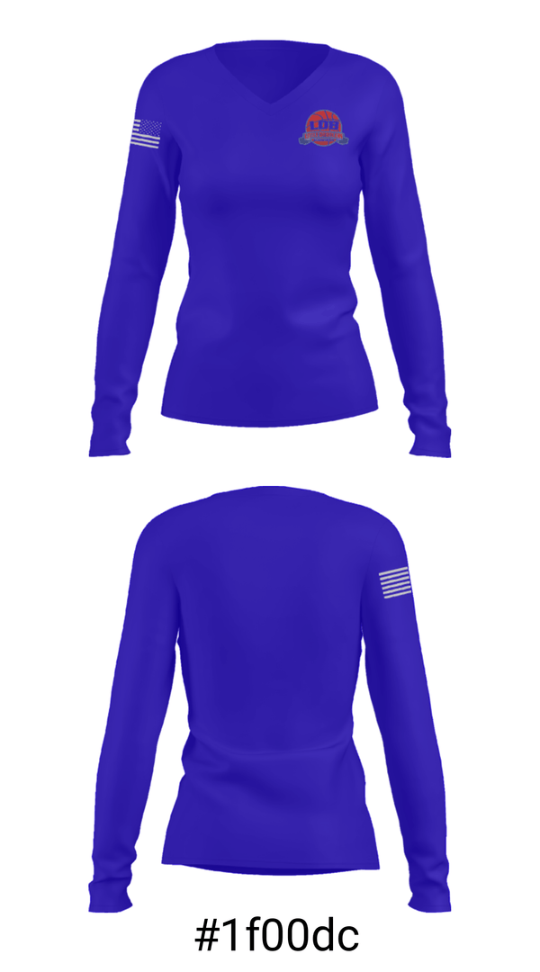 Women's Long Sleeve Vneck Shirt, Lil Dribblers Basketball, Men's Basketball, Teamtime, Team time, sublimation, custom sports apparel, team uniforms, spirit wear, spiritwear, sports uniforms, custom shirts, team store, custom team store, fundraiser sports, apparel fundraiser