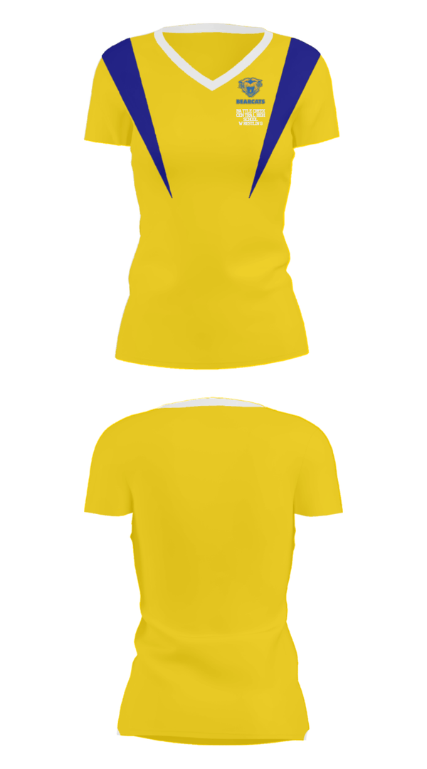 Women's Short Sleeve Vneck Shirt, Battle Creek Central High School Wrestling, Wrestling, Teamtime, Team time, sublimation, custom sports apparel, team uniforms, spirit wear, spiritwear, sports uniforms, custom shirts, team store, custom team store, fundraiser sports, apparel fundraiser