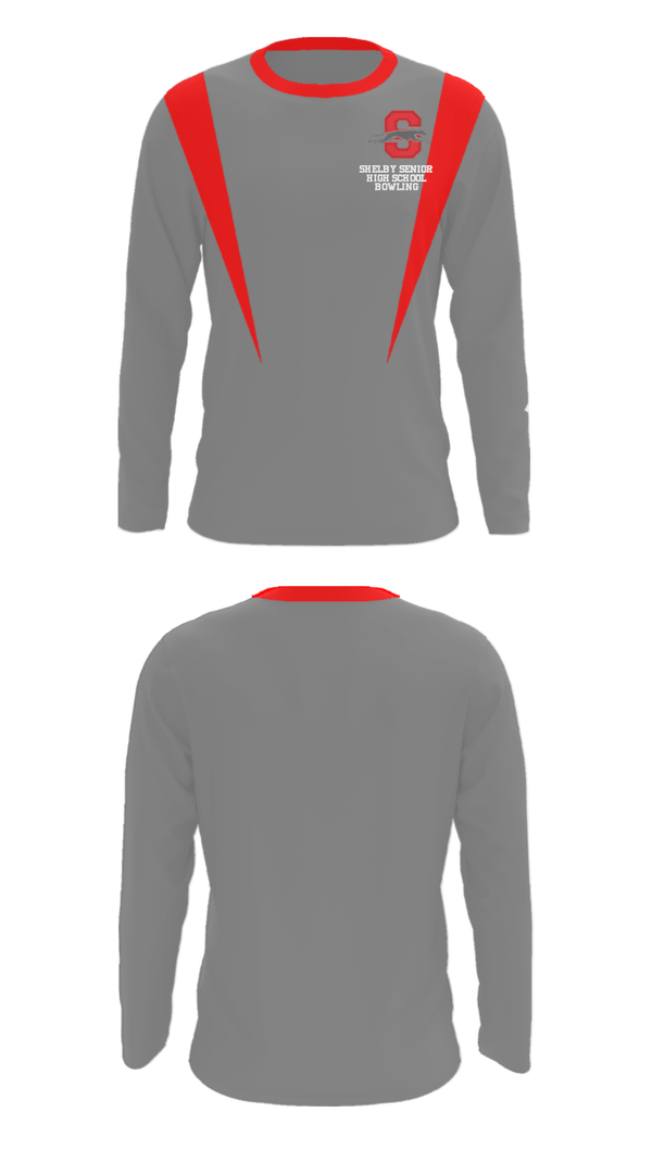 Long Sleeve Performance Shirt, Shelby Senior High School Bowling, Bowling, Teamtime, Team time, sublimation, custom sports apparel, team uniforms, spirit wear, spiritwear, sports uniforms, custom shirts, team store, custom team store, fundraiser sports, apparel fundraiser