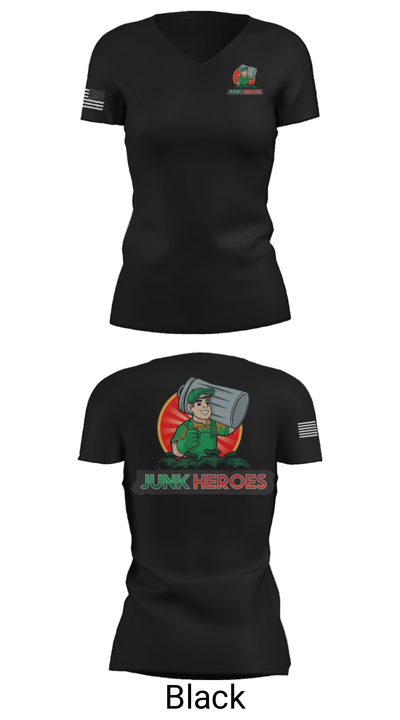 Junk Heroes 27502871 Women's Short Sleeve V-neck Shirt - 14