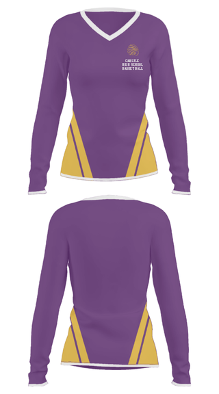 Women's Long Sleeve Vneck Shirt, Carlyle High School Basketball, Men's Basketball, Teamtime, Team time, sublimation, custom sports apparel, team uniforms, spirit wear, spiritwear, sports uniforms, custom shirts, team store, custom team store, fundraiser sports, apparel fundraiser