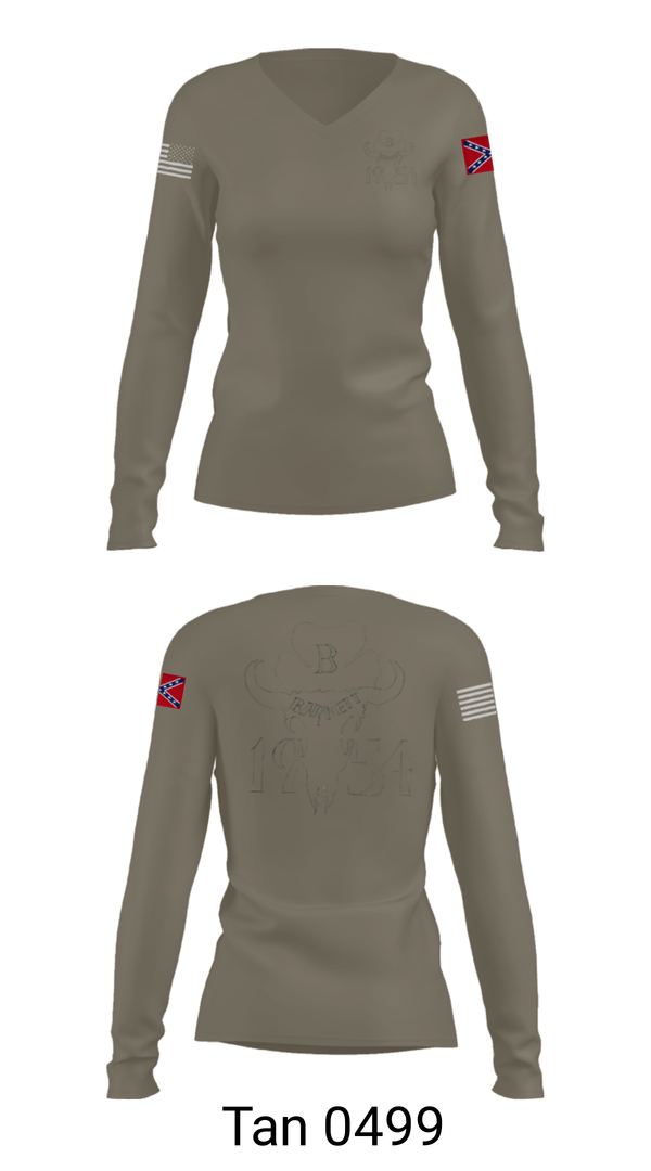 Women's Long Sleeve Vneck Shirt, GOD'S GANGSTER'SBarnetts, Marines, Teamtime, Team time, sublimation, custom sports apparel, team uniforms, spirit wear, spiritwear, sports uniforms, custom shirts, team store, custom team store, fundraiser sports, apparel fundraiser