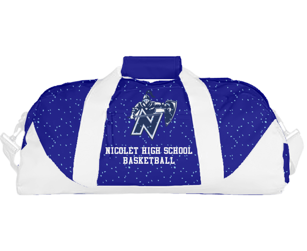Duffle Bag, Nicolet High School Basketball, Women's Basketball, Teamtime, Team time, sublimation, custom sports apparel, team uniforms, spirit wear, spiritwear, sports uniforms, custom shirts, team store, custom team store, fundraiser sports, apparel fundraiser