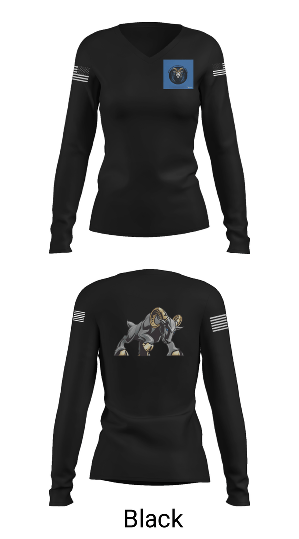 Women's Long Sleeve Vneck Shirt, , Army, Teamtime, Team time, sublimation, custom sports apparel, team uniforms, spirit wear, spiritwear, sports uniforms, custom shirts, team store, custom team store, fundraiser sports, apparel fundraiser