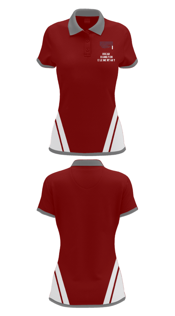 Women's Short Sleeve Performance Polo, Oscar Hamilton Elementary, Spirit Store, Teamtime, Team time, sublimation, custom sports apparel, team uniforms, spirit wear, spiritwear, sports uniforms, custom shirts, team store, custom team store, fundraiser sports, apparel fundraiser