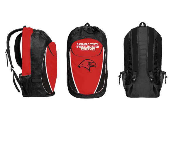 Gear Bag, Saranac Youth Wrestling Club - Redhawks, Wrestling, Teamtime, Team time, sublimation, custom sports apparel, team uniforms, spirit wear, spiritwear, sports uniforms, custom shirts, team store, custom team store, fundraiser sports, apparel fundraiser