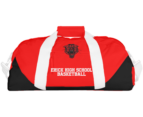 Duffle Bag, Erick High School Basketball, Women's Basketball, Teamtime, Team time, sublimation, custom sports apparel, team uniforms, spirit wear, spiritwear, sports uniforms, custom shirts, team store, custom team store, fundraiser sports, apparel fundraiser