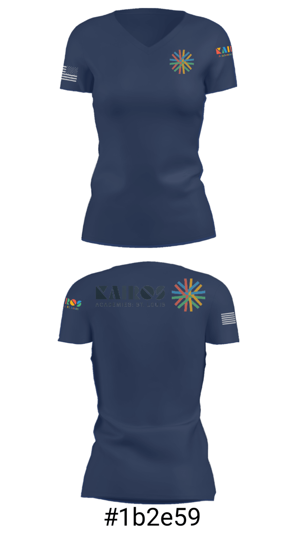 Women's Short Sleeve Vneck Shirt, Kairos Academies, Spirit Store, Teamtime, Team time, sublimation, custom sports apparel, team uniforms, spirit wear, spiritwear, sports uniforms, custom shirts, team store, custom team store, fundraiser sports, apparel fundraiser