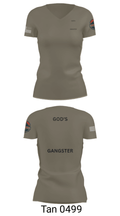 GOD'S GANGSTER 5799202 Women's Short Sleeve V-neck Shirt - 36
