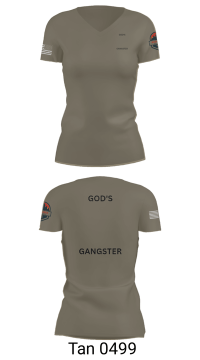 GOD'S GANGSTER 5799202 Women's Short Sleeve V-neck Shirt - 36