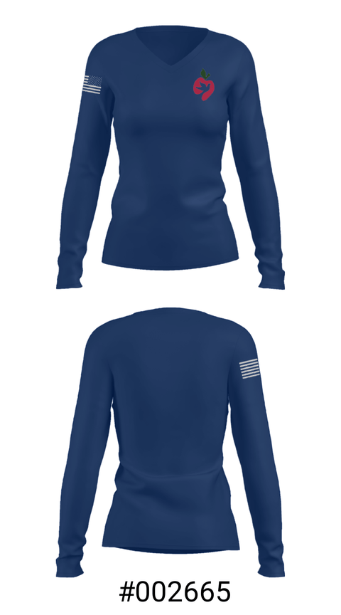 Women's Long Sleeve Vneck Shirt, Standifer Gap Sda School, Spirit Store, Teamtime, Team time, sublimation, custom sports apparel, team uniforms, spirit wear, spiritwear, sports uniforms, custom shirts, team store, custom team store, fundraiser sports, apparel fundraiser