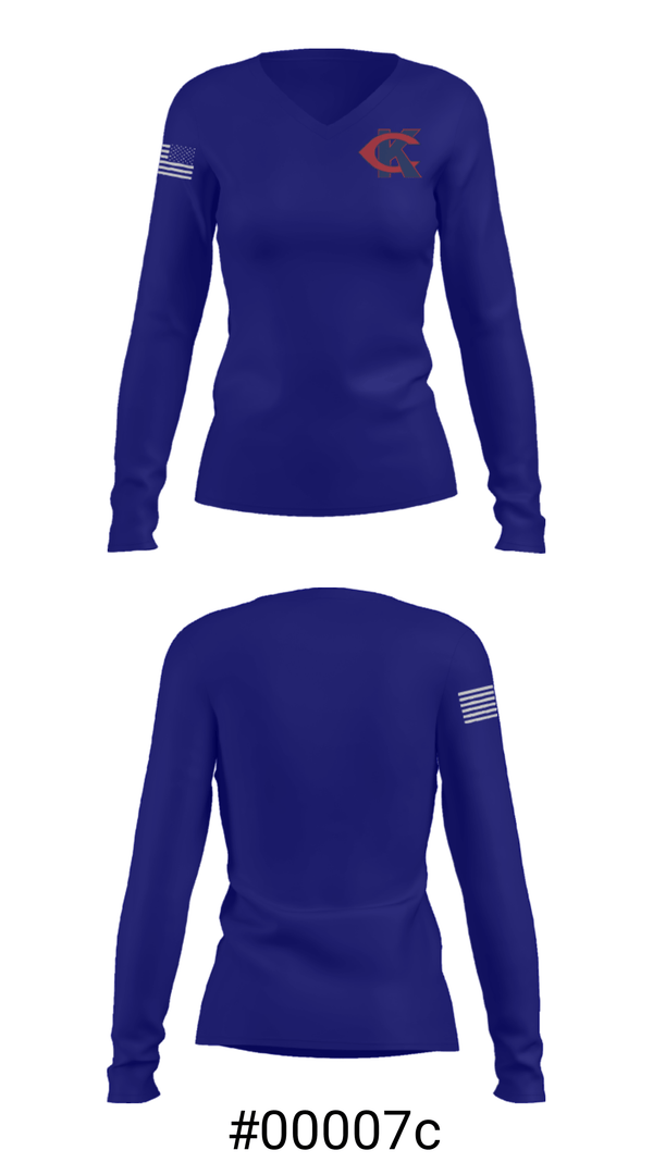 Women's Long Sleeve Vneck Shirt, Lewis Cass High School Swimming, Swimming, Teamtime, Team time, sublimation, custom sports apparel, team uniforms, spirit wear, spiritwear, sports uniforms, custom shirts, team store, custom team store, fundraiser sports, apparel fundraiser