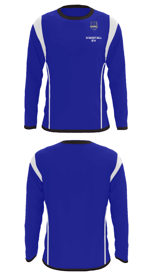 Long Sleeve Performance Shirt, D1 Basketball DFW, Men's Basketball, Teamtime, Team time, sublimation, custom sports apparel, team uniforms, spirit wear, spiritwear, sports uniforms, custom shirts, team store, custom team store, fundraiser sports, apparel fundraiser
