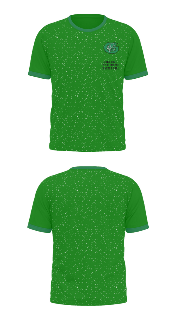 Short Sleeve Performance Shirt, Gold-Burg High School Basketball, Women's Basketball, Teamtime, Team time, sublimation, custom sports apparel, team uniforms, spirit wear, spiritwear, sports uniforms, custom shirts, team store, custom team store, fundraiser sports, apparel fundraiser