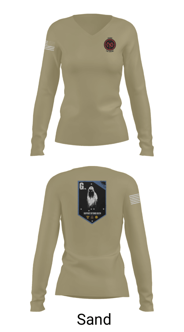 Women's Long Sleeve Vneck Shirt, , Army, Teamtime, Team time, sublimation, custom sports apparel, team uniforms, spirit wear, spiritwear, sports uniforms, custom shirts, team store, custom team store, fundraiser sports, apparel fundraiser