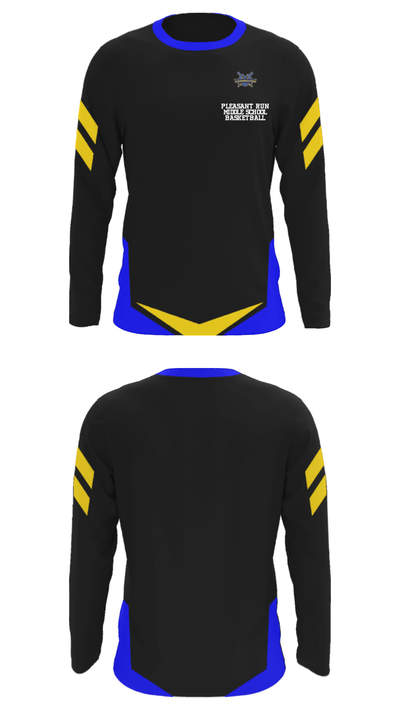 Pleasant Run Middle School Basketball 41400847 Long Sleeve Performance Shirt - 34