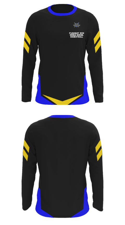 Long Sleeve Performance Shirt, Pleasant Run Middle School Basketball, Men's Basketball, Teamtime, Team time, sublimation, custom sports apparel, team uniforms, spirit wear, spiritwear, sports uniforms, custom shirts, team store, custom team store, fundraiser sports, apparel fundraiser