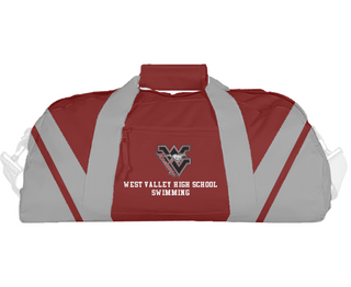 Duffle Bag, West Valley High School Swimming, Swimming, Teamtime, Team time, sublimation, custom sports apparel, team uniforms, spirit wear, spiritwear, sports uniforms, custom shirts, team store, custom team store, fundraiser sports, apparel fundraiser