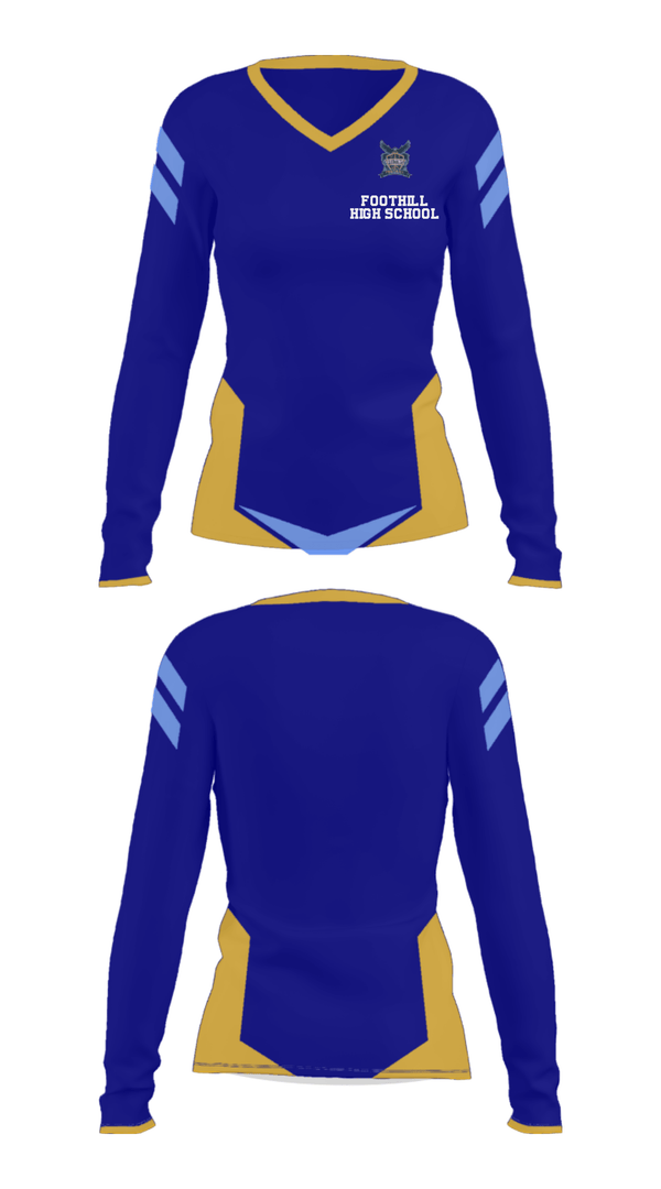 Women's Long Sleeve Vneck Shirt, Foothill High School, Spirit Store, Teamtime, Team time, sublimation, custom sports apparel, team uniforms, spirit wear, spiritwear, sports uniforms, custom shirts, team store, custom team store, fundraiser sports, apparel fundraiser