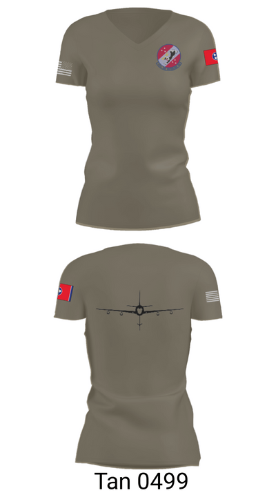 151st Air Refueling Squadron 9193987 Women's Short Sleeve V-neck Shirt - 36