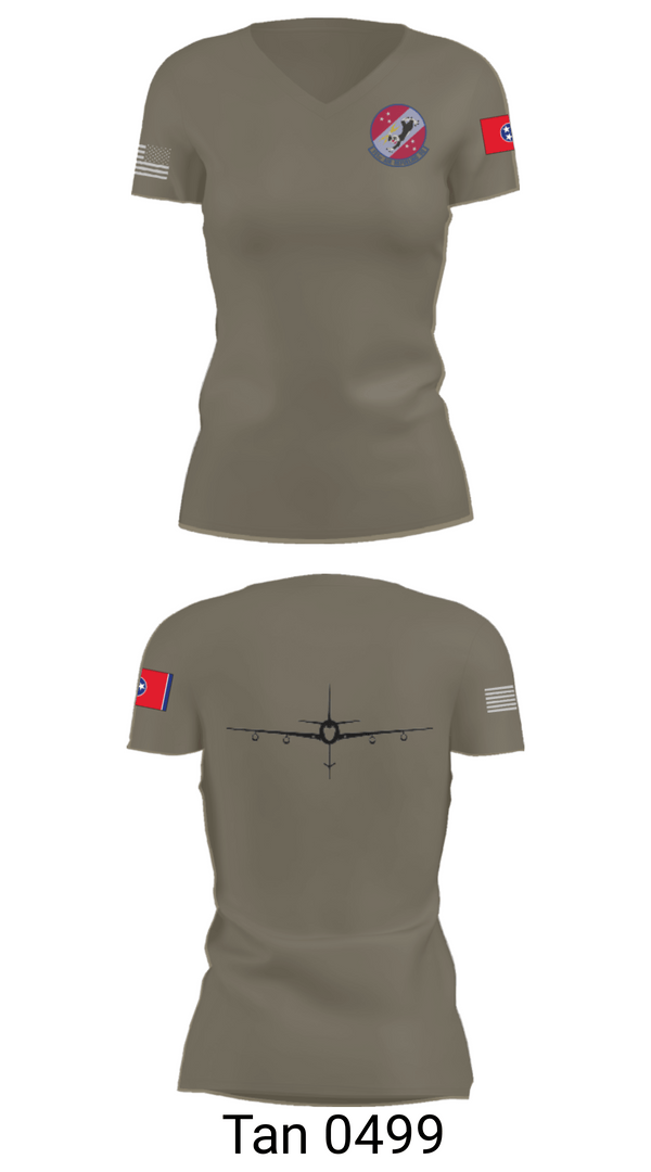 Women's Short Sleeve Vneck Shirt, 151st Air Refueling Squadron, Air Force, Teamtime, Team time, sublimation, custom sports apparel, team uniforms, spirit wear, spiritwear, sports uniforms, custom shirts, team store, custom team store, fundraiser sports, apparel fundraiser