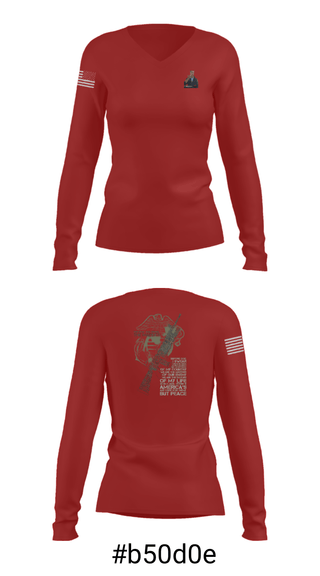 Women's Long Sleeve Vneck Shirt, , Marines, Teamtime, Team time, sublimation, custom sports apparel, team uniforms, spirit wear, spiritwear, sports uniforms, custom shirts, team store, custom team store, fundraiser sports, apparel fundraiser