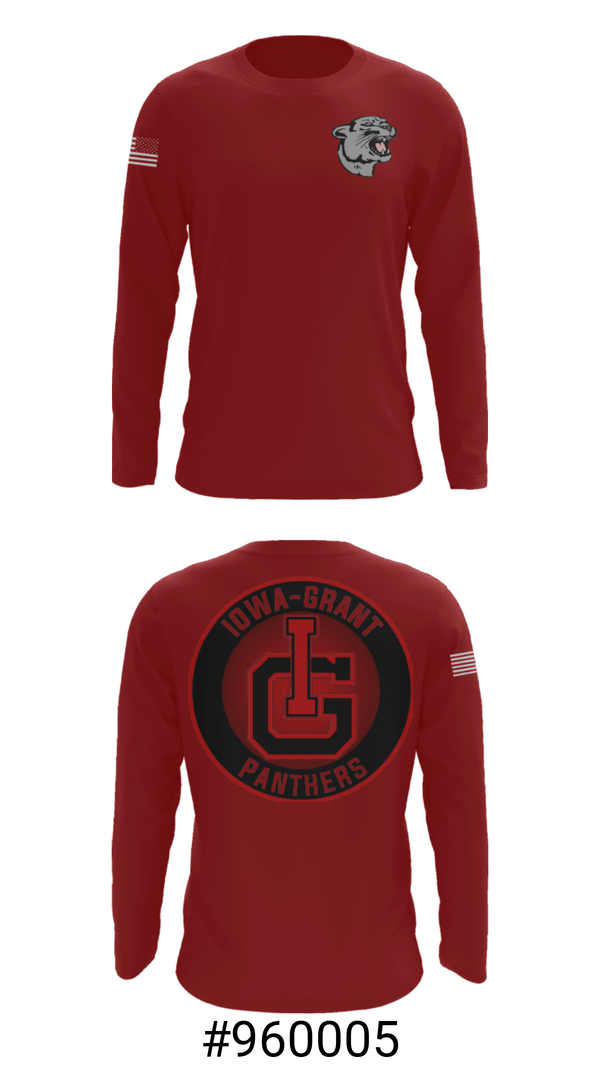 Long Sleeve Performance Shirt, Iowa-Grant Elementary School, Spirit Store, Teamtime, Team time, sublimation, custom sports apparel, team uniforms, spirit wear, spiritwear, sports uniforms, custom shirts, team store, custom team store, fundraiser sports, apparel fundraiser